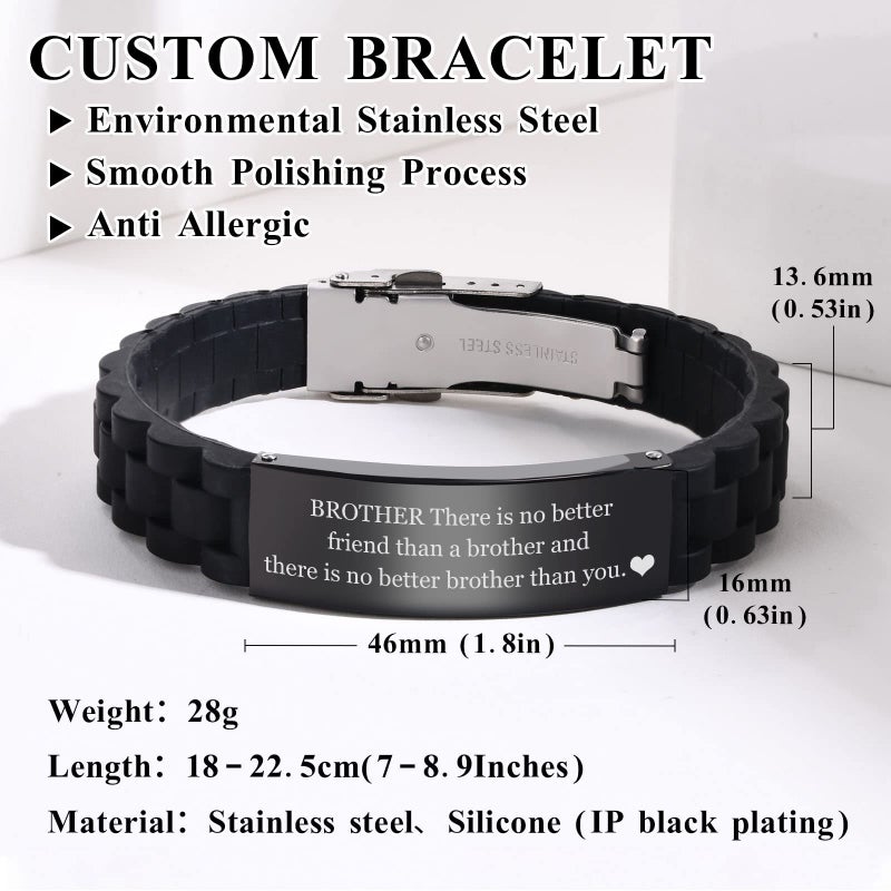 MEALGUET Men's Inspirational Message Engraved Wristband Gift Idea to Brother in Law, Graduation, Birthday, Christmas, Anniversary, etc. - Image 5